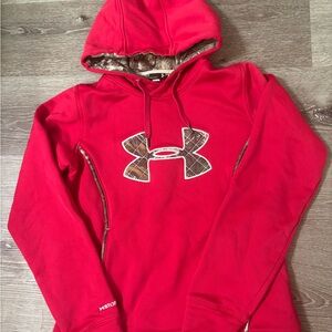 Under Armour Red Hoodie with Camo Details